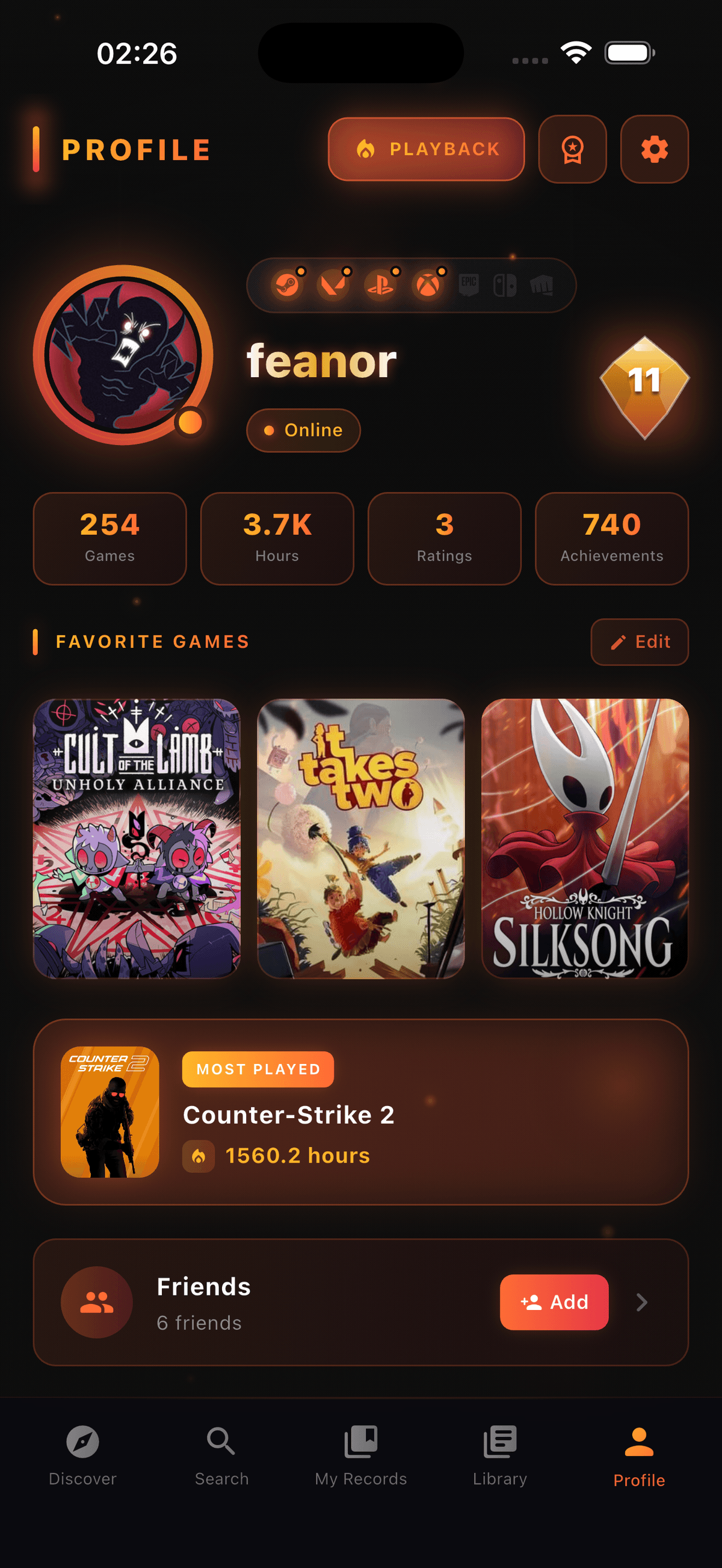 Pyralis Profile Screen